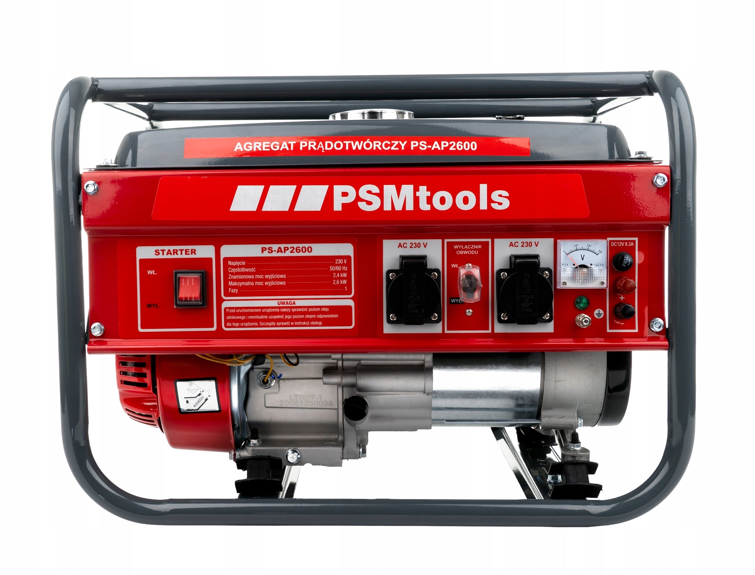GENERATOR SET 2600W 230V/12V 6.5KM AVR PS-AP2600