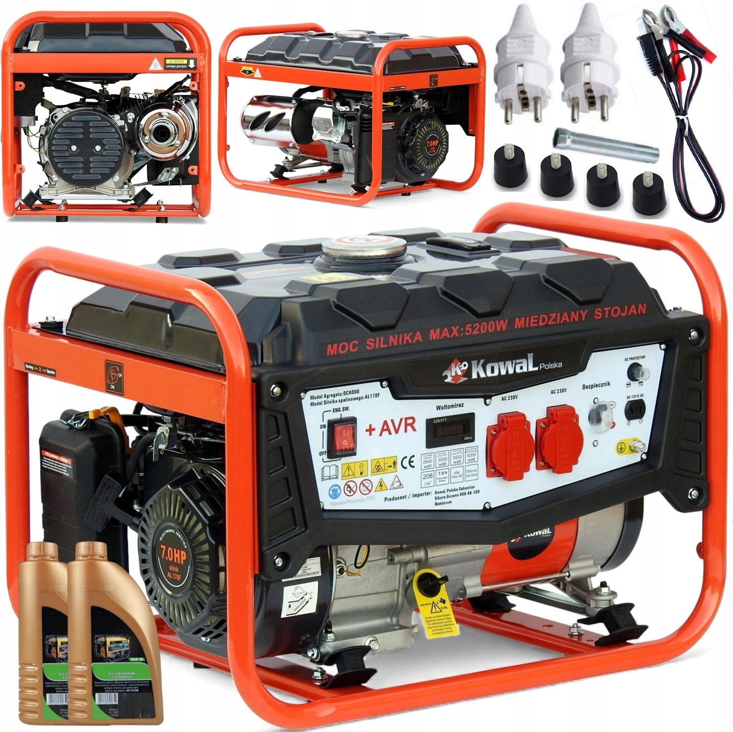 GENERATOR SET 5,2kW COPPER STATOR blacksmith AVR+ HOUR COUNTER