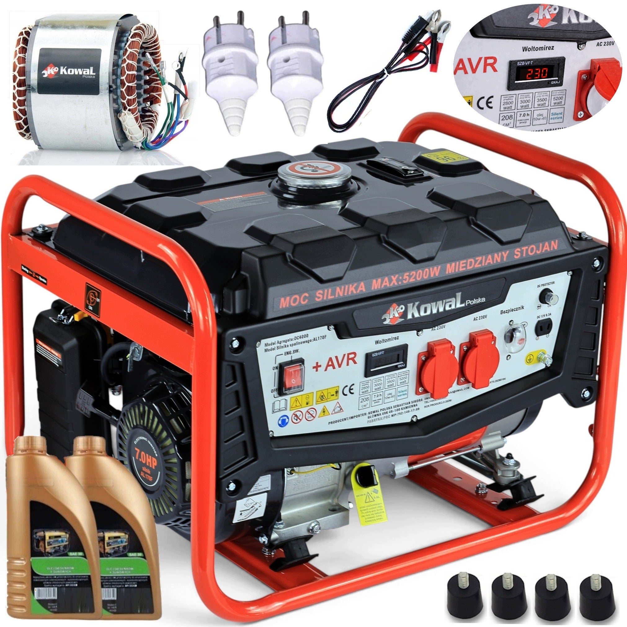 GENERATOR SET 5,2kW COPPER STATOR blacksmith AVR+ HOUR COUNTER
