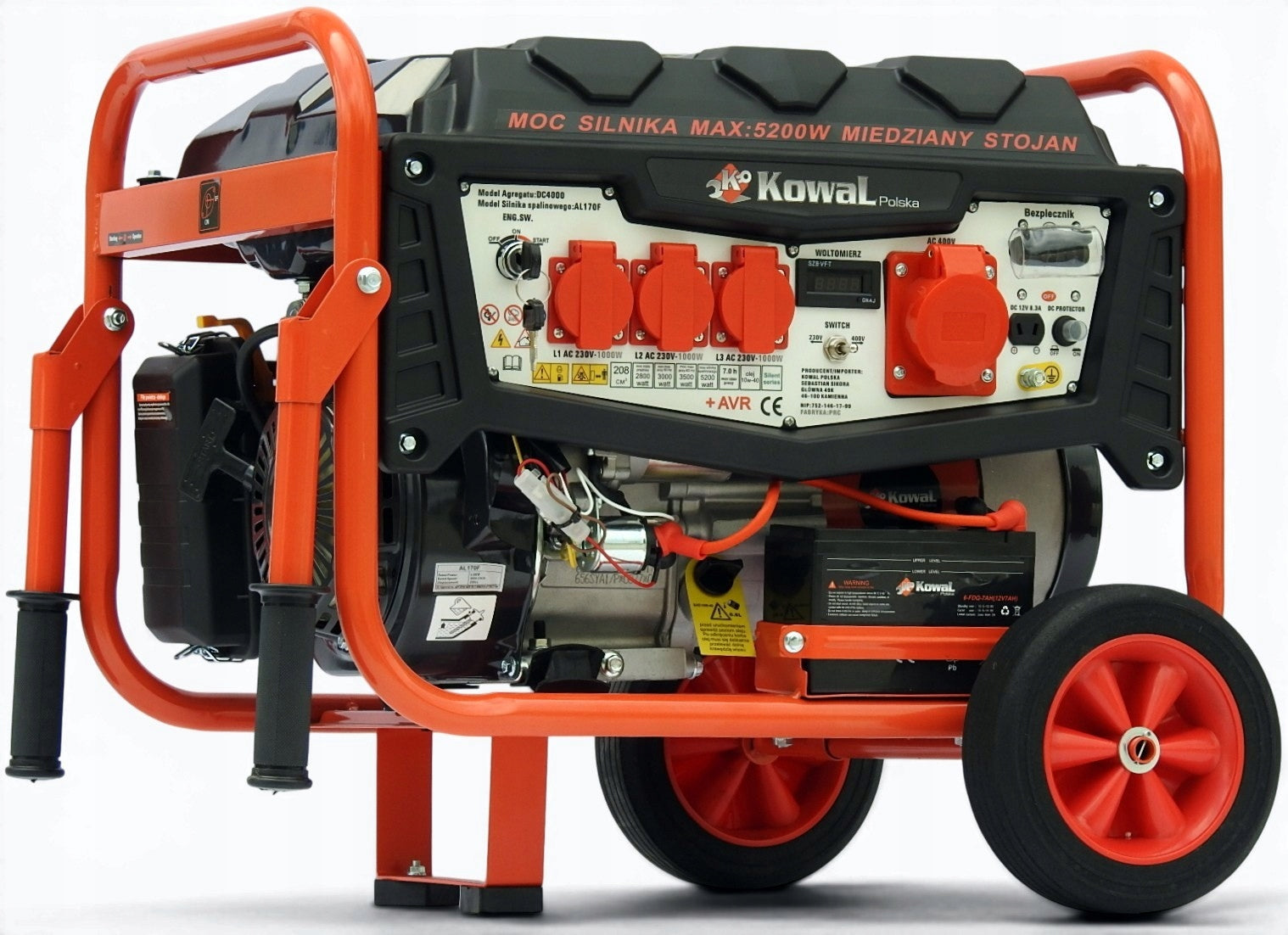 GENERATOR SET 5,2kW EL-START AVR+ COPPER STATOR blacksmith hour counter Manufacturer code KowaL A4 PRO