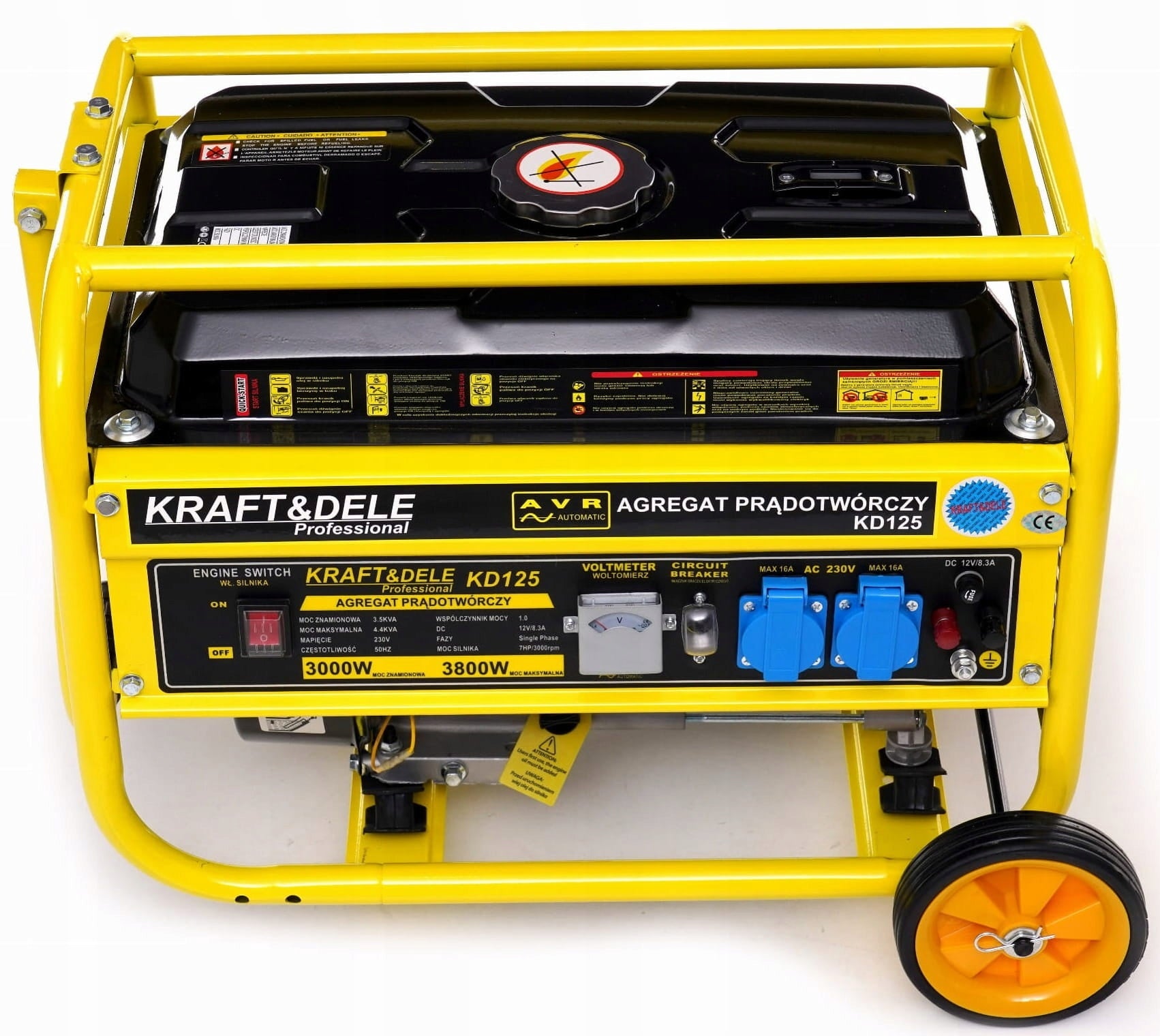 GENERATOR SET 7KM POWER GENERATOR 3800W 230V 4-STROKE 1-PHASE PETROL Brand Kraft&Dele