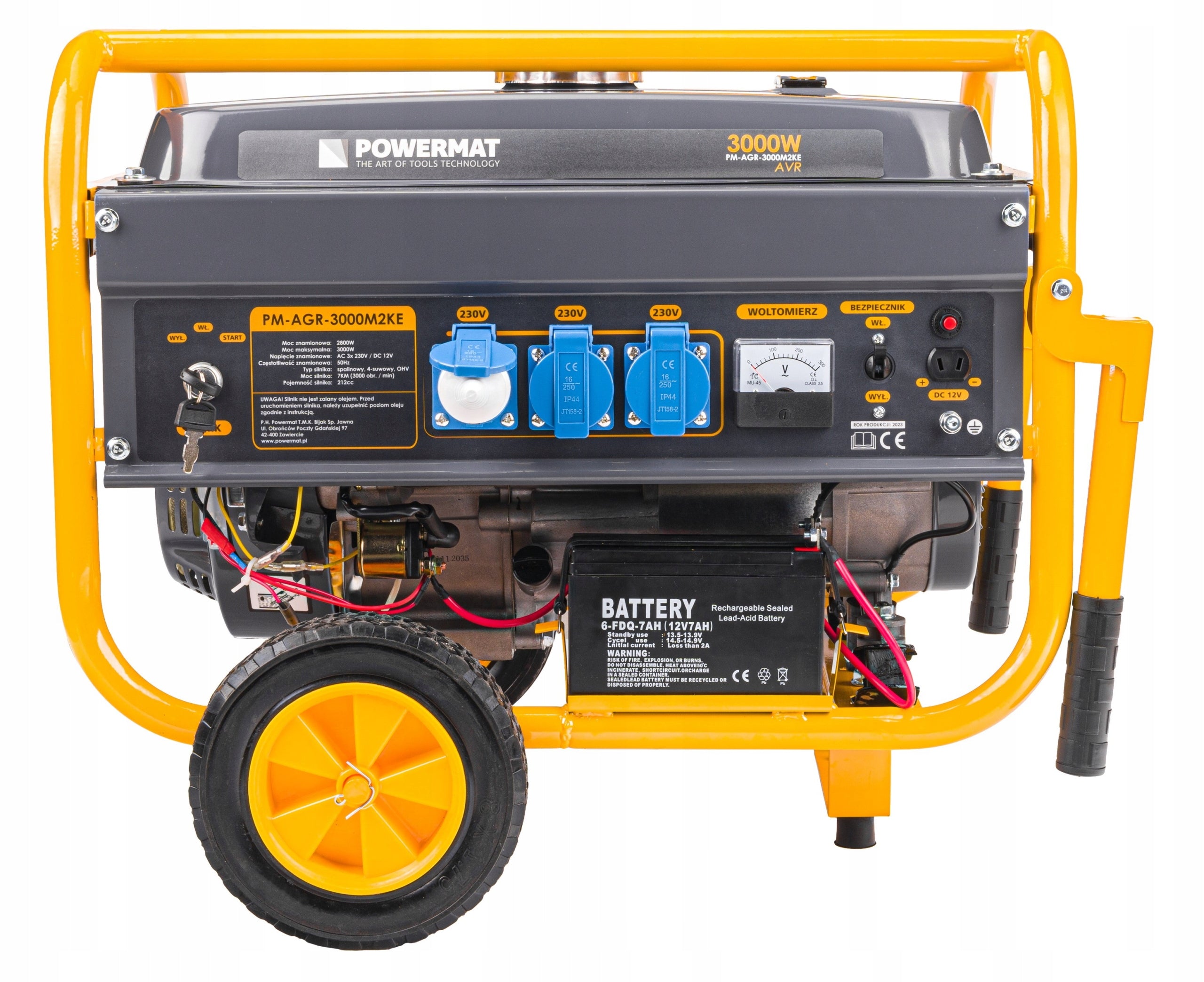 GENERATOR SET CURRENT GENERATOR 3000W 230V 12V STARTER WHEEL AVR Packaging status original