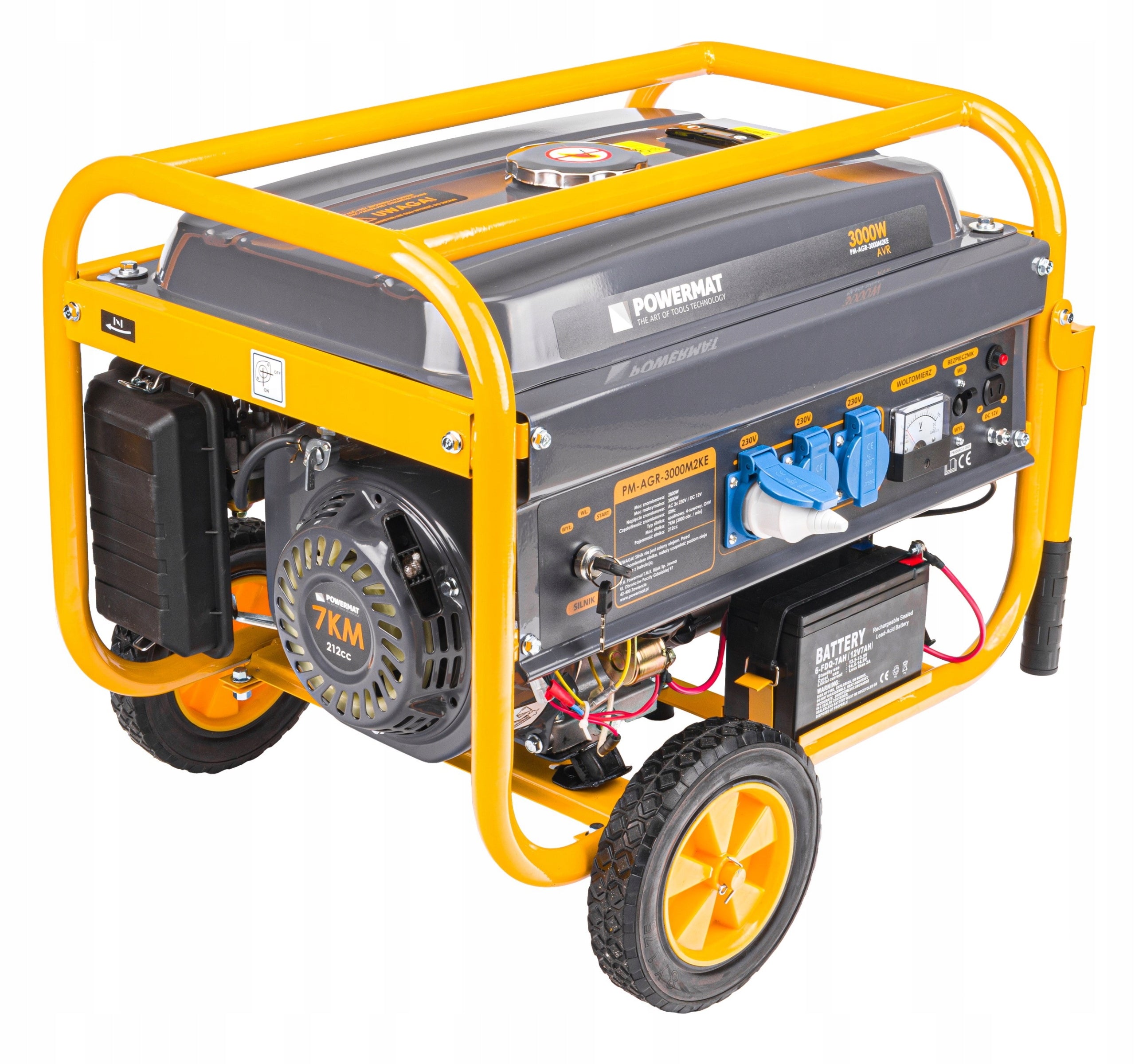 GENERATOR SET CURRENT GENERATOR 3000W 230V 12V STARTER WHEEL AVR Product weight with unit packaging 37.5 kg