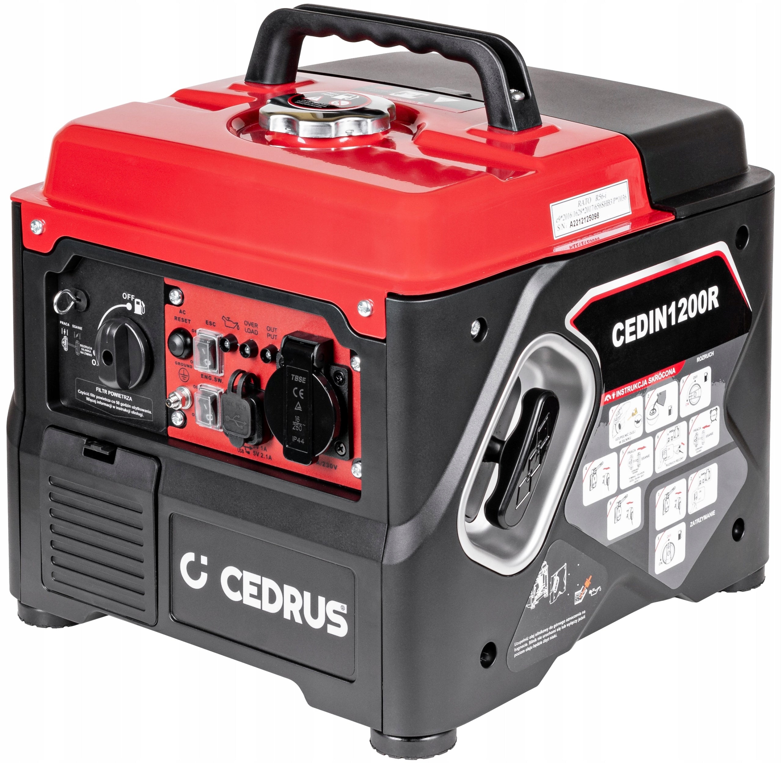 GENERATOR SET INVERTER GENERATOR CEDRUS IN1200R 230V RATO 1,2kW