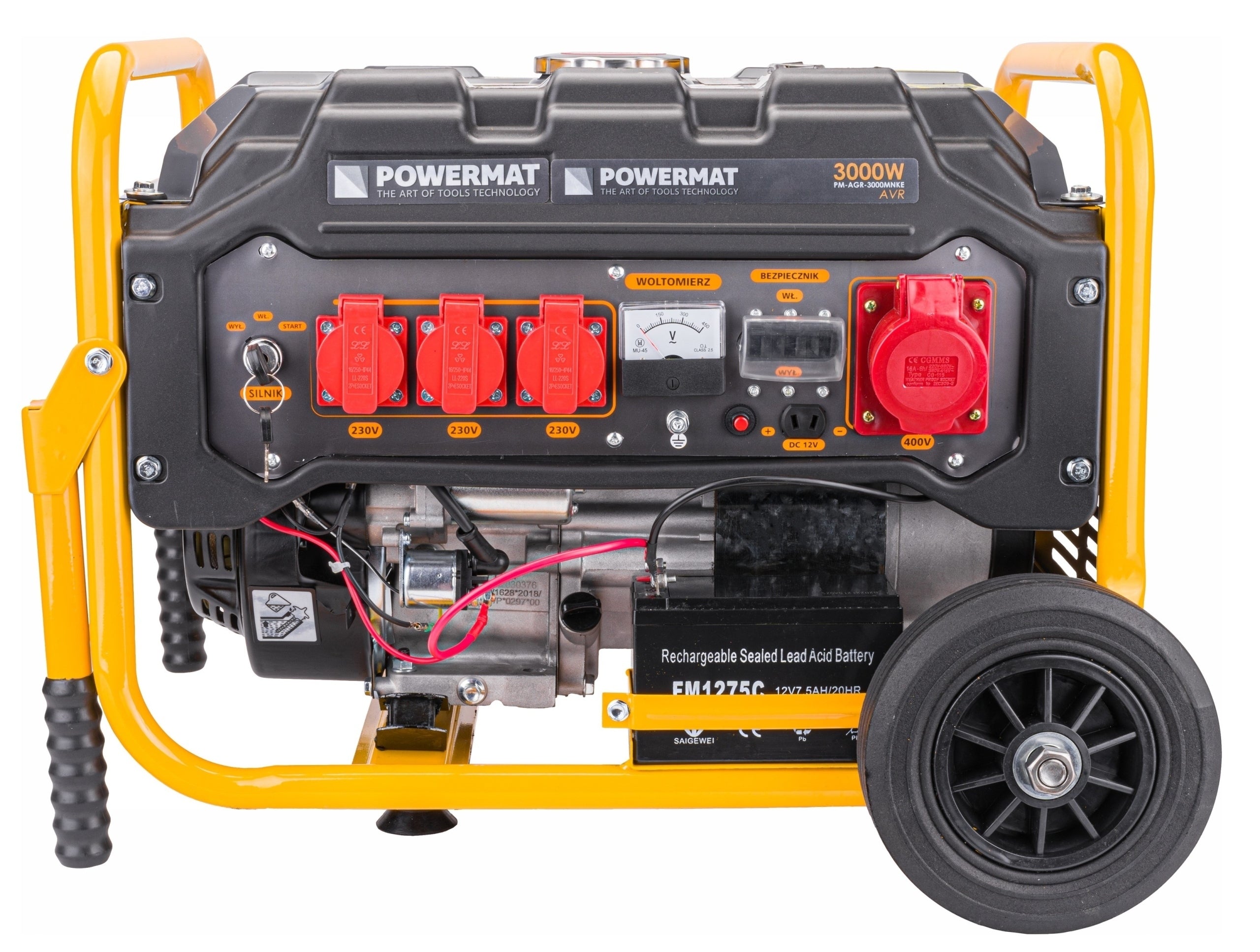 GENERATOR SET PORTABLE GENERATOR 3000W 230V PETROL 12V 400V + OIL Brand Powermat