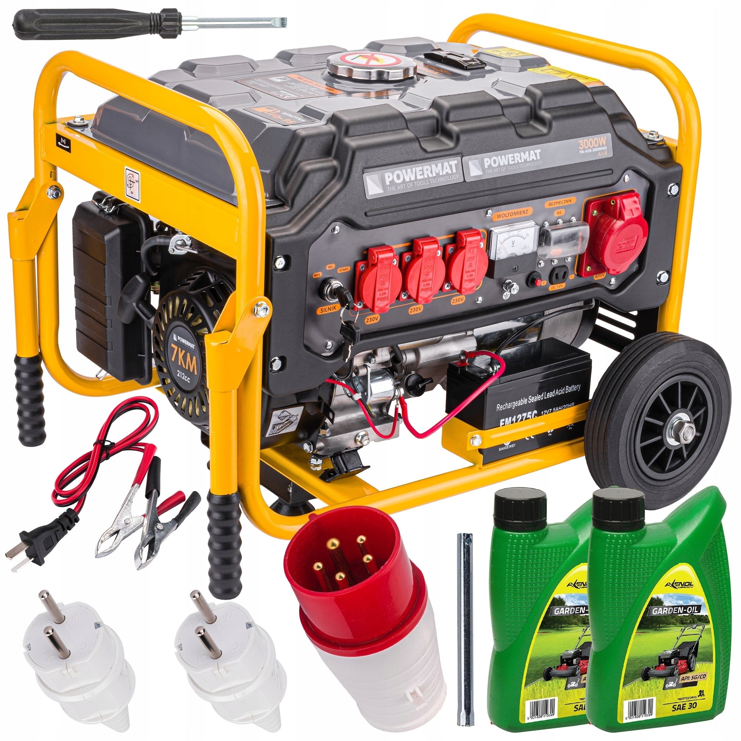 GENERATOR SET PORTABLE GENERATOR 3000W 230V PETROL 12V 400V + OIL