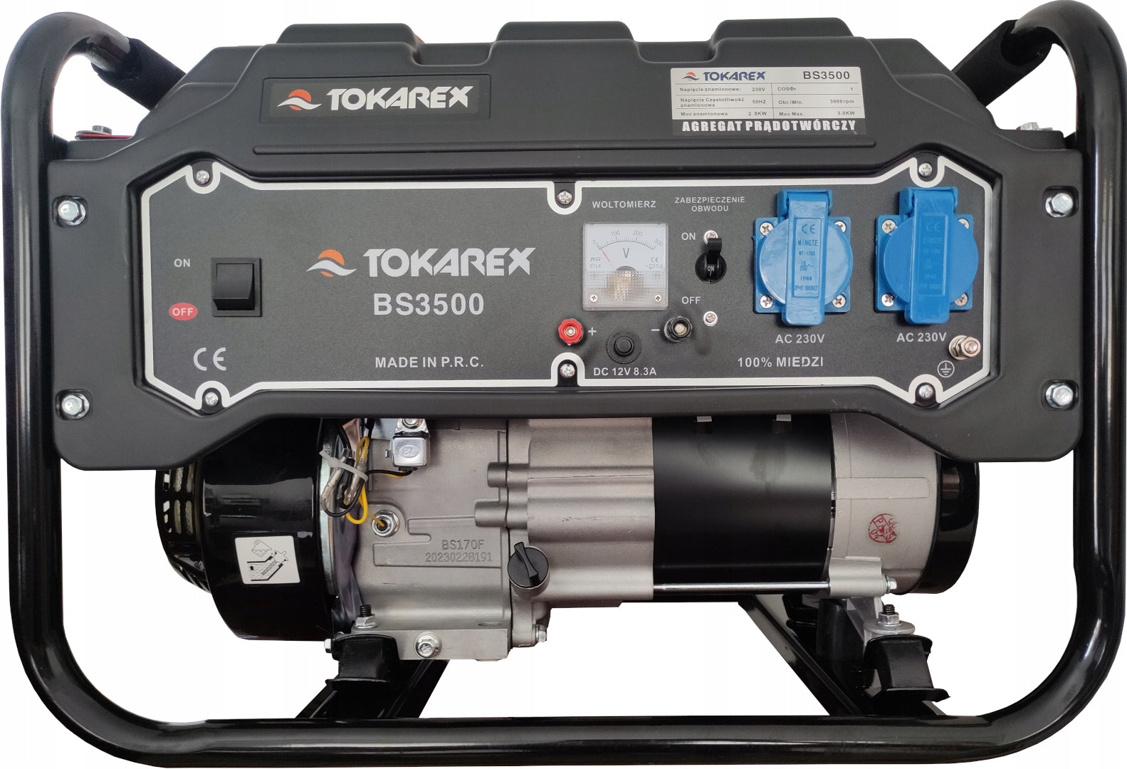 GENERATOR SET SINGLE PHASE STRONG QUIET COPPER 5,2KW 2,8KW 200cm3 7HP Manufacturer code BS3500 5200W
