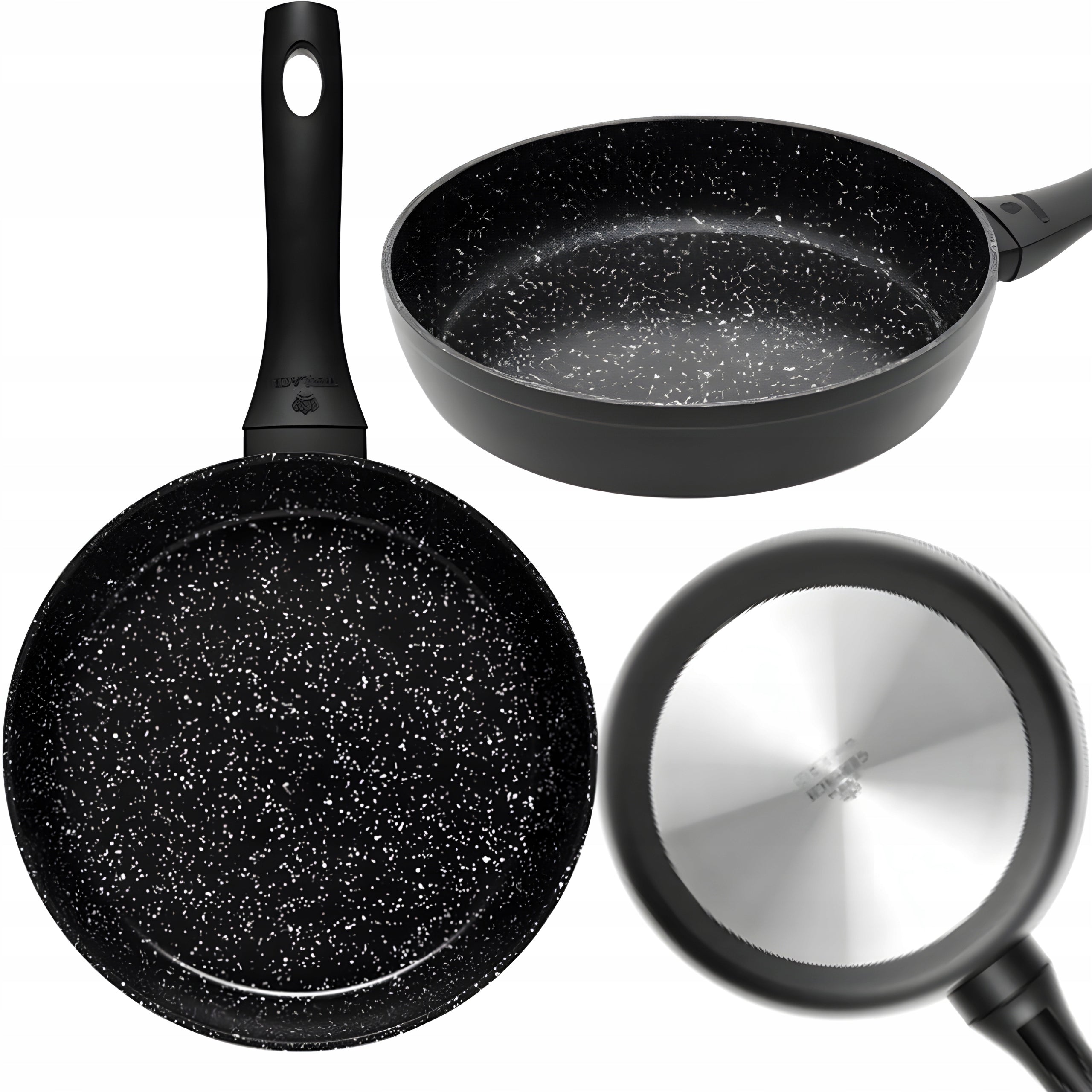 GERLACH ALUMINUM FRYING PAN INDUCTION GAS CERAMIC COATING GRANITEX 24 CM