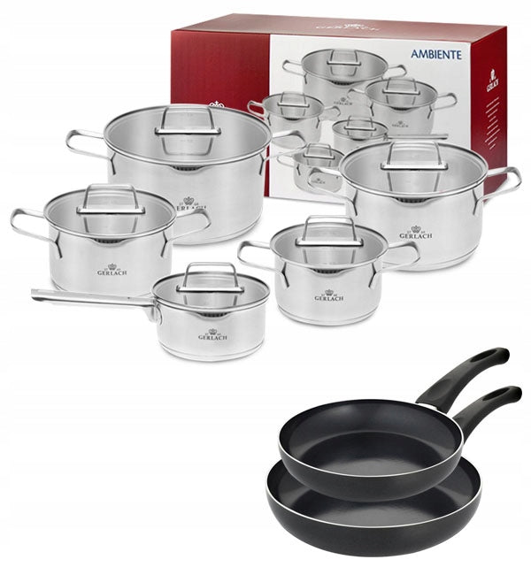 GERLACH AMBIENTE SET 10 EL INDUCTION LID+ PAN INITIAL 24, 28CM