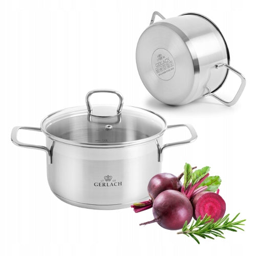 GERLACH BRAVA POT 2 L WITH LID 18 cm STAINLESS STEEL
