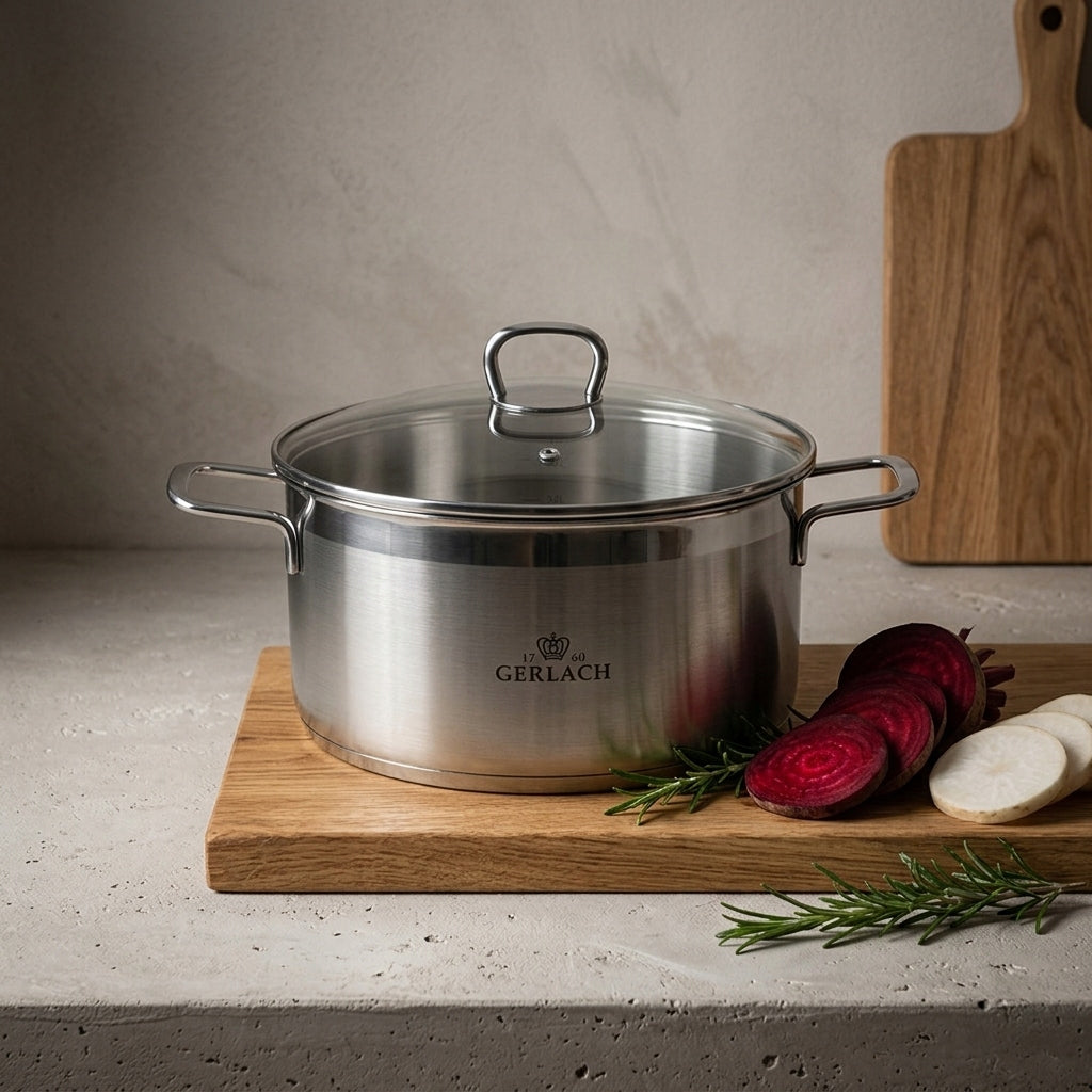 GERLACH BRAVA POT 5 L WITH LID 24 cm STAINLESS STEEL Manufacturer code 322G50