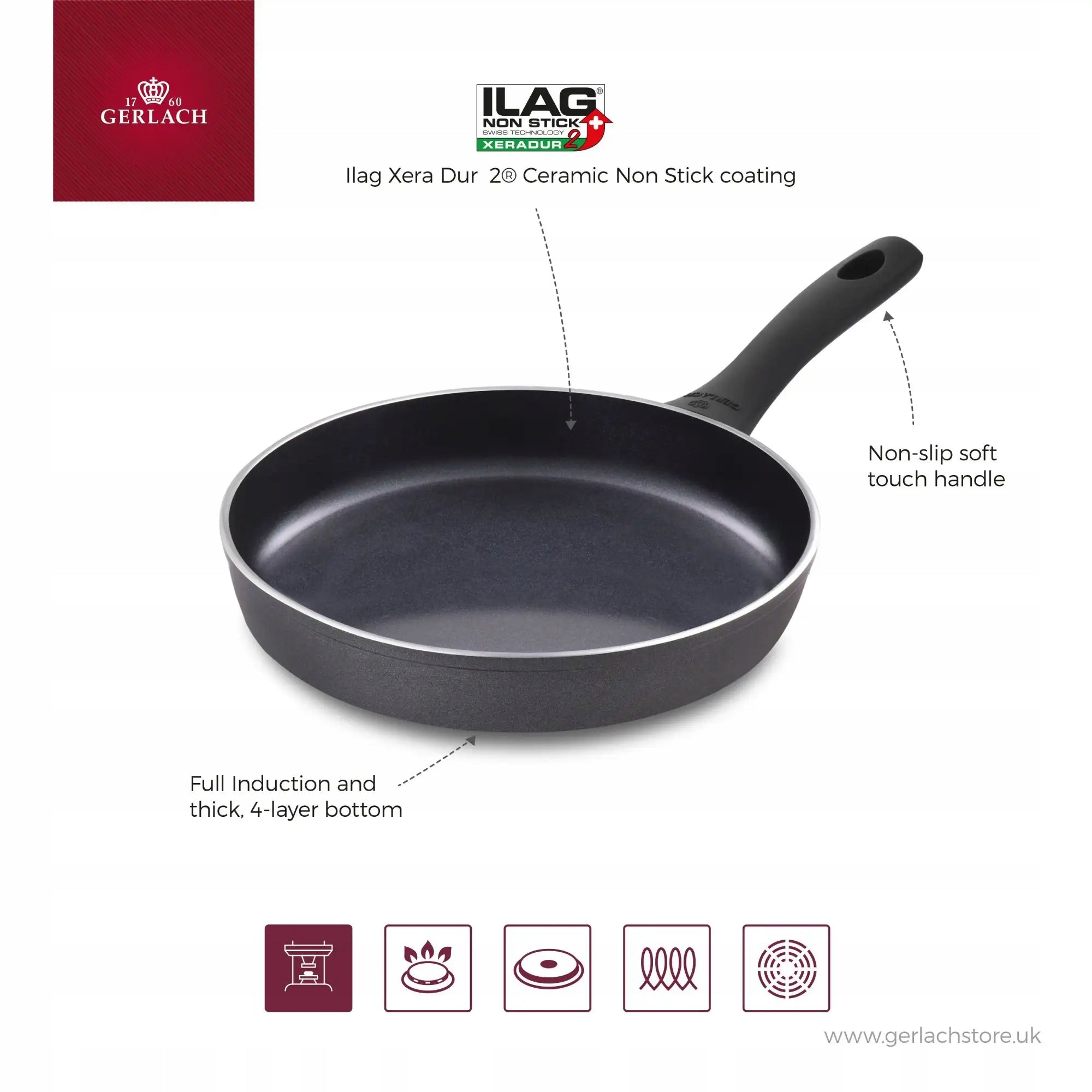 GERLACH CONTRAST PROCOAT Set of pans 20 28 cm non-stick + pok silicone Packaging status original