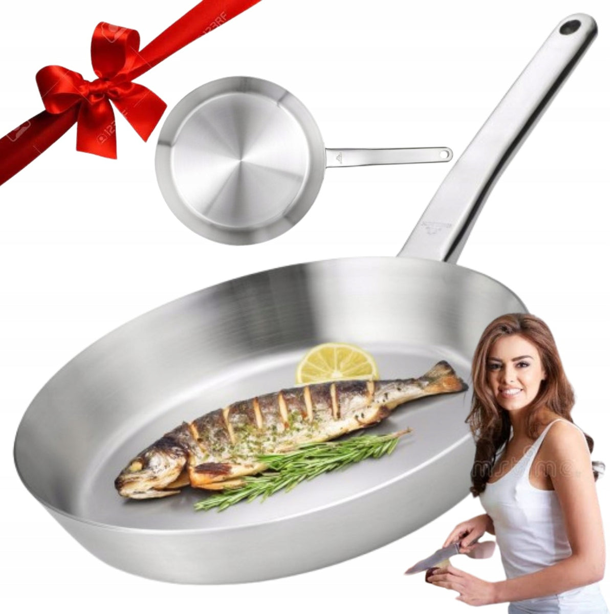 GERLACH FULL STEEL PAN SOLID INDUCTION GAS PRESTIGE THICK BOTTOM 28cm