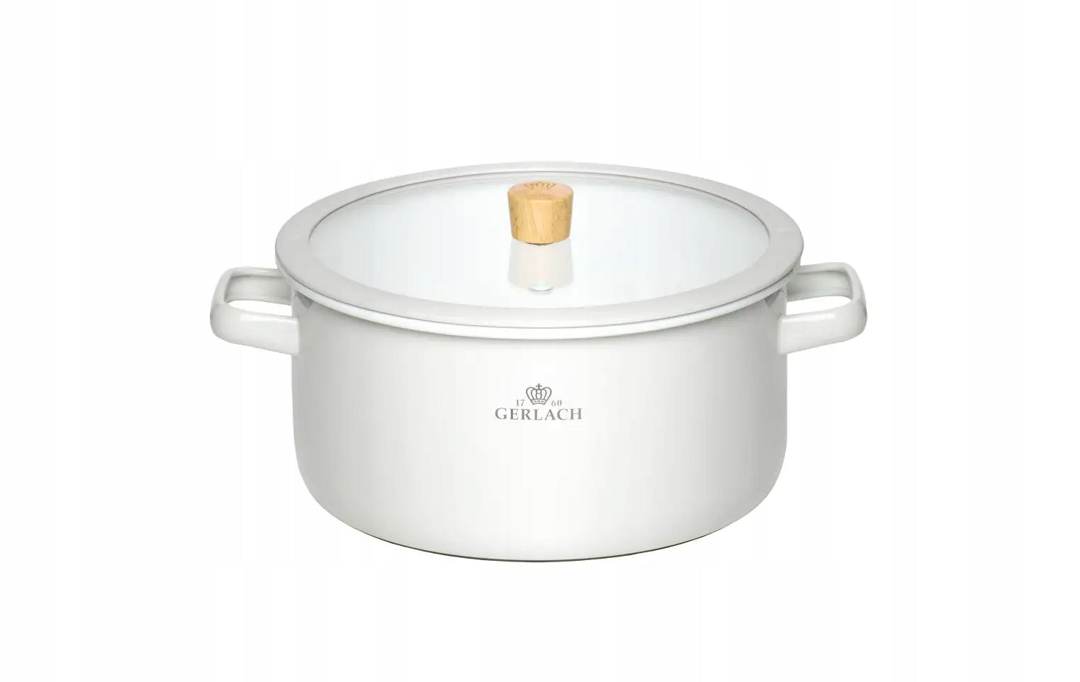 GERLACH NATUR ENAMEL POT SET WITH LIDS 6EL WHITE ENAMEL INDUCTION Manufacturer code 5901035516229