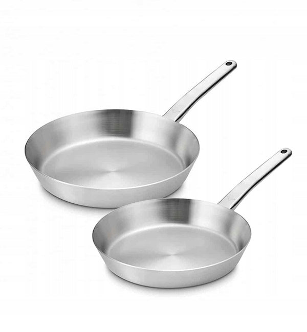 GERLACH PRESTIGE SET PANS 24 + 28 cm ALL-STEEL THICK BOTTOM INDUCTION