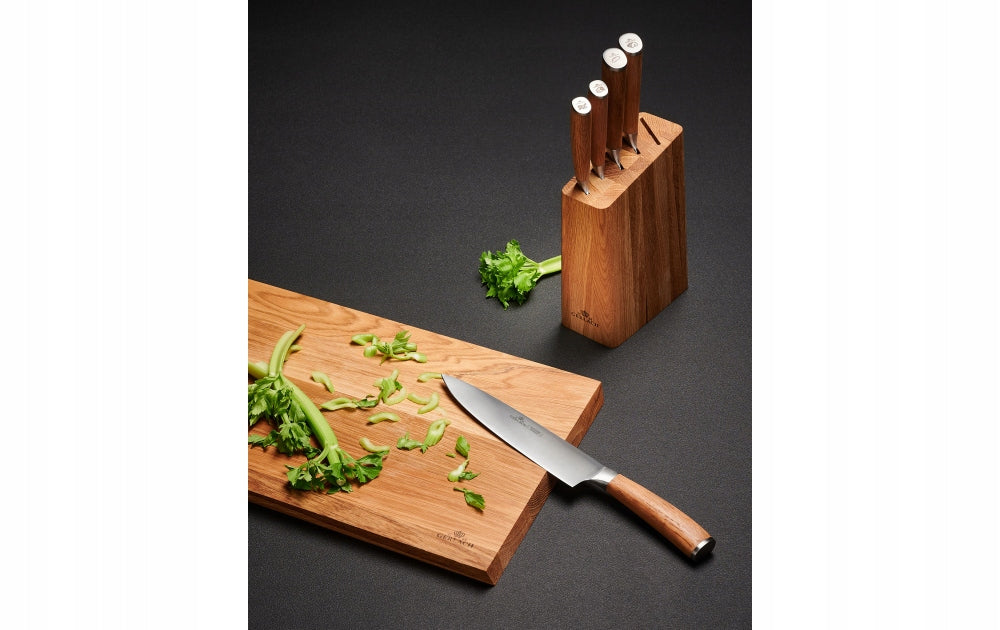 GERLACH SET OF 5 SHARP STEEL KNIVES BOSS IN A WOODEN BLOCK OF NATURE Manufacturer code 499676