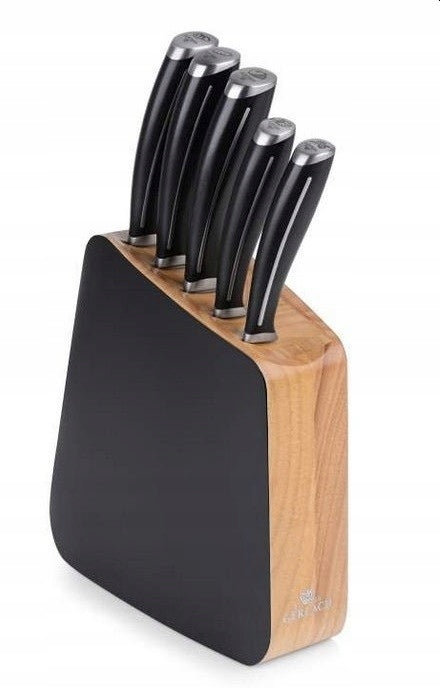GERLACH SET OF 5PCS KITCHEN KNIVES IN WOODEN LOFT BLOCK SHARP Manufacturer code 73120