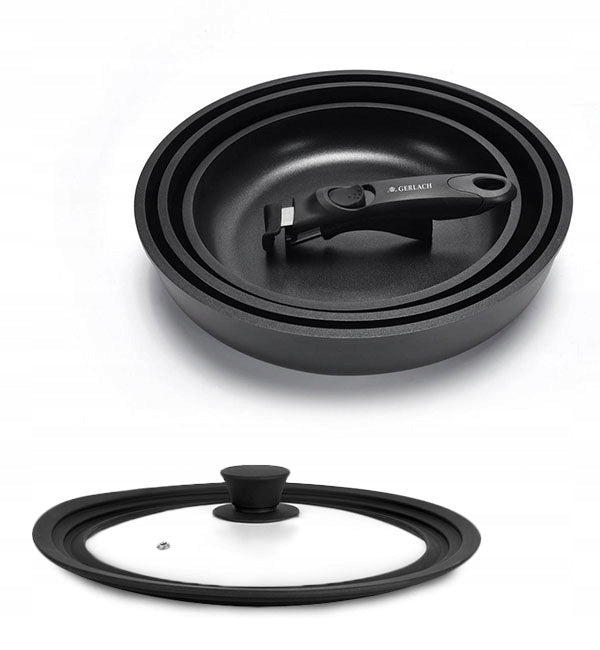 GERLACH SMART SET OF 3 PANS 20/24/28 CM + SILICONE LID 24/26/28