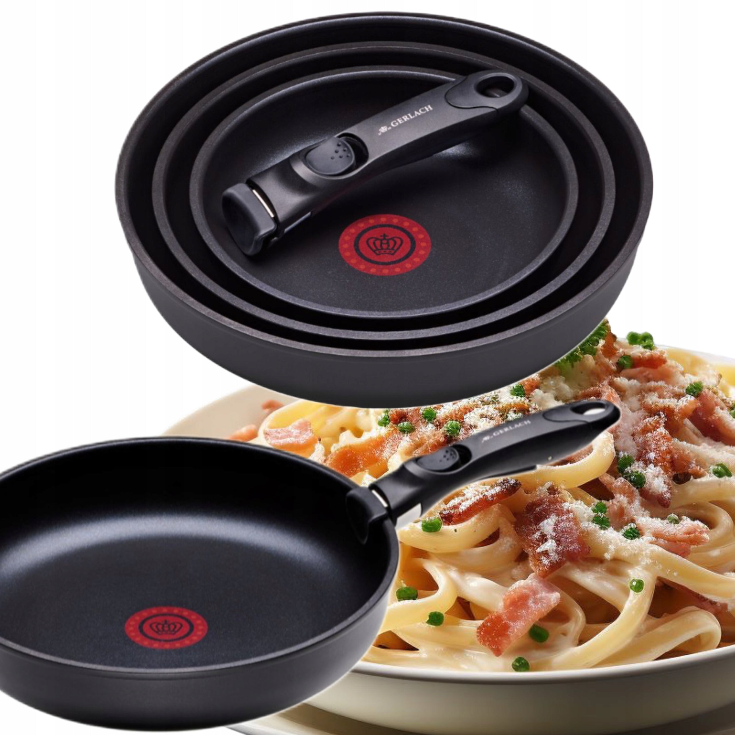 GERLACH SMART THERMOCOAT PAN SET 20 24 28CM DETACHABLE NONSTICK HANDLE Packaging status original