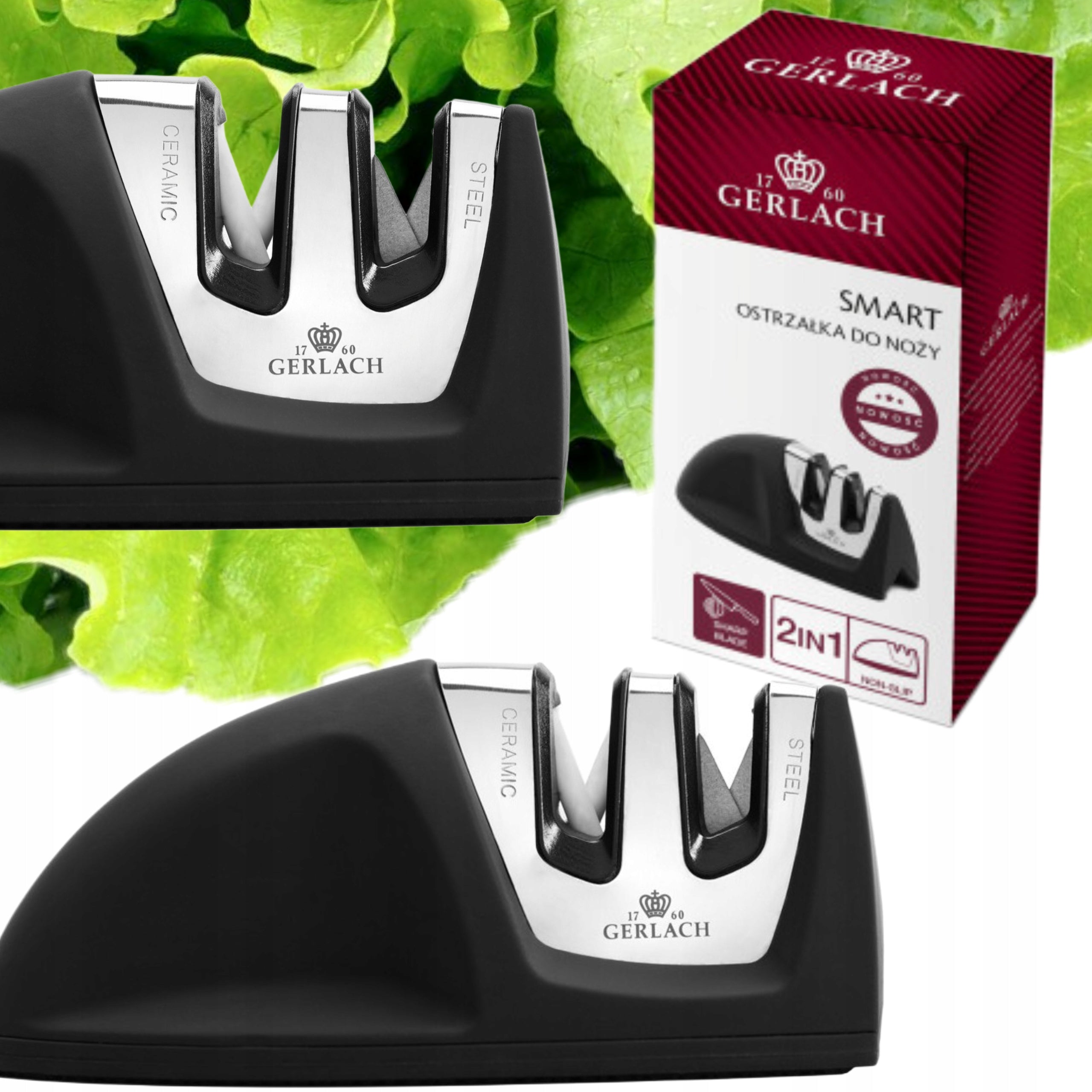 GERLACH SMART TWO-PHASE CERAMIC KNIFE SHARPENER STEEL WHETSTONE EAN (GTIN) 5901035509061
