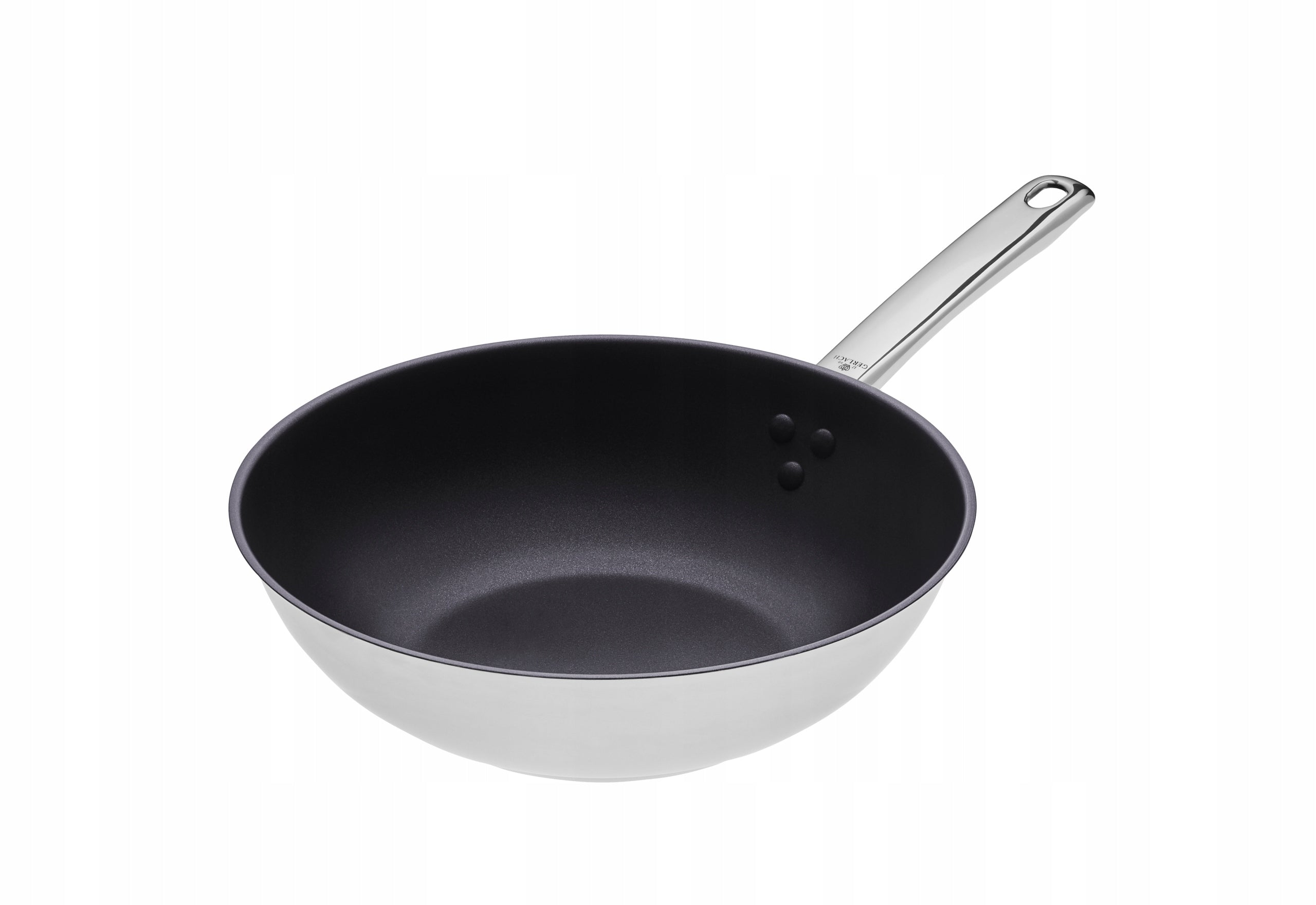 GERLACH STAINLESS STEEL DEEP WOK PAN GLOSS SOLID ILAG 28CM Manufacturer code NK344