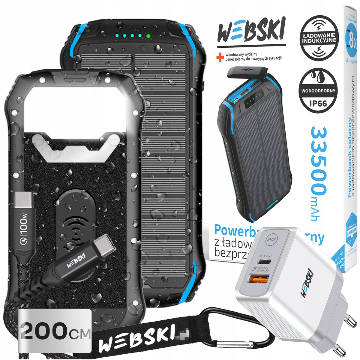 GIFT FOR MAN TOURIST SET SOLAR POWERBANK WATERPROOF