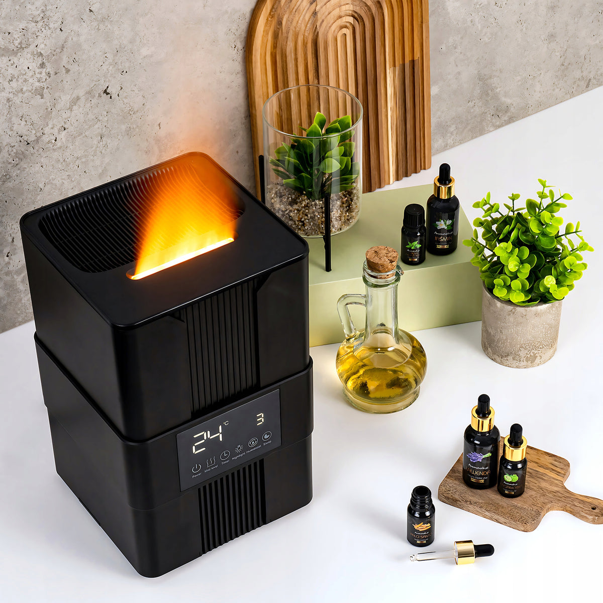 GIFT Fragrance Diffuser for Essential Oils FLAME LED + FREEBIE Batteries included no