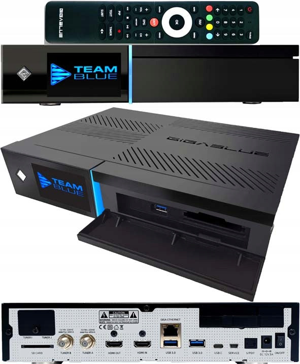 GIGABLUE UHD QUAD 4K PRO Satellite Receiver, 2x DVB-S2 FBC Tuners, WiFi, Bluetooth, OSCAM, Unicable