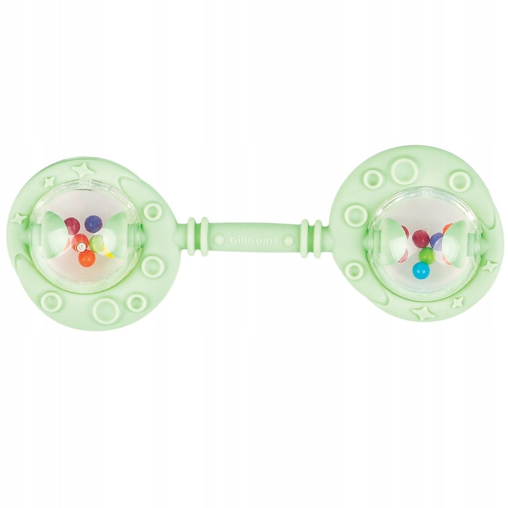 GILIGUMS Double RATTLE Silicone TEETHER Mint TEETHING