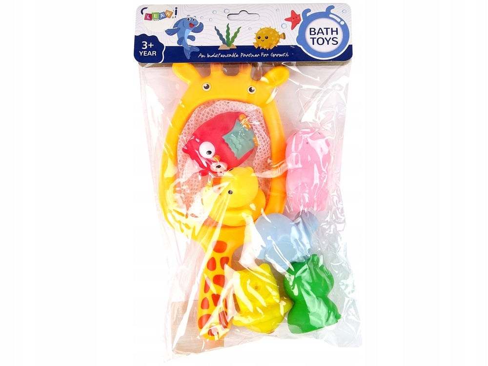 GIRAFFE MESH SET FOR CATCHING AND RUBBER TOYS FOR BATH WATER EAN (GTIN) 5905323214682