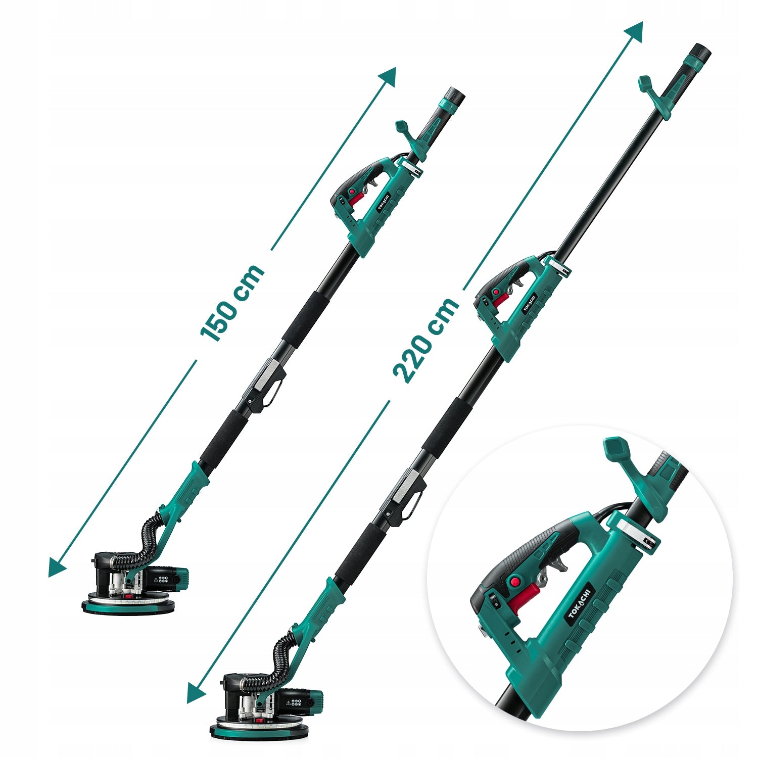 GIRAFFE SANDER FOR PLASTERING PLASTER WALLS 220cm LED + PAPER x35 Power supply type mains