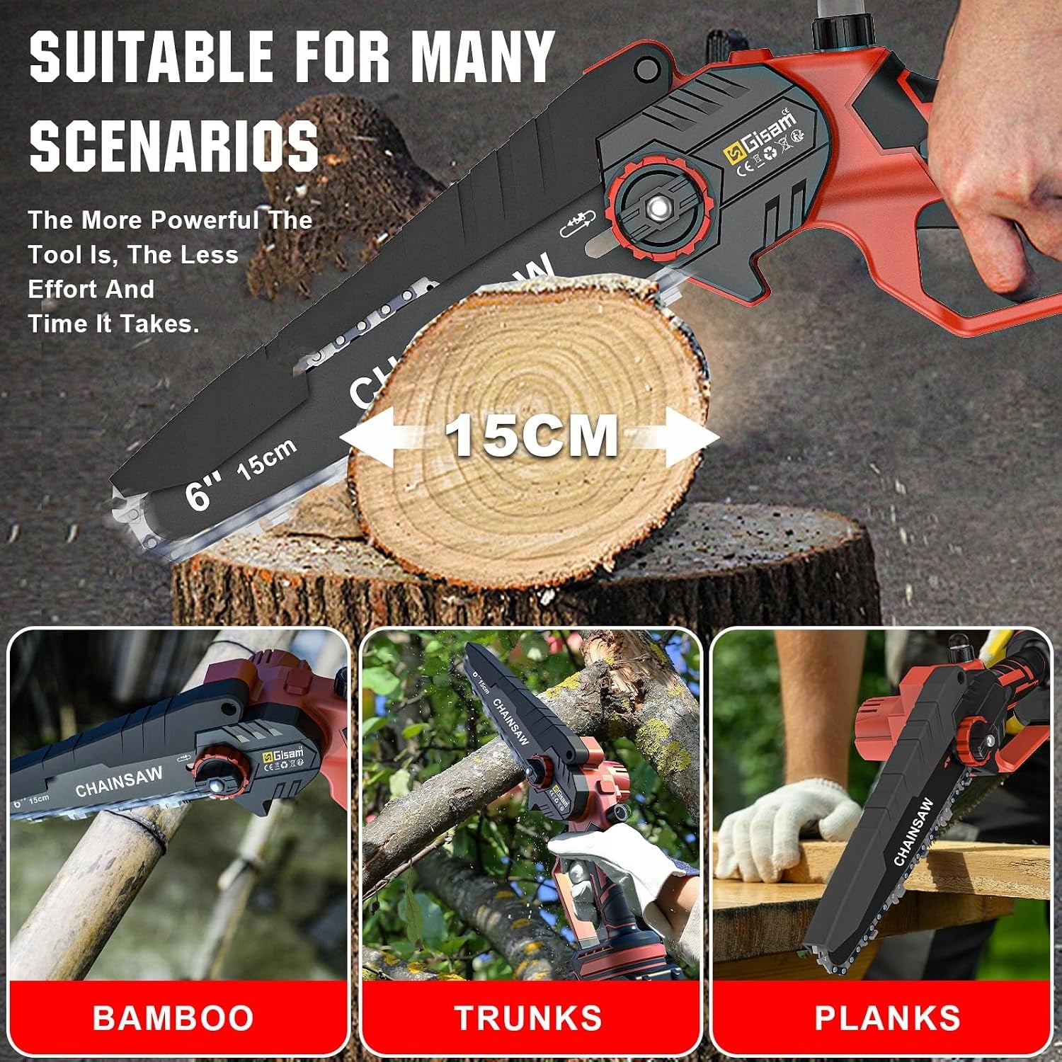 GISAM FEEYOO CORDLESS MINI CHAINSAW 650W 11 M/S SET Brand Gisam