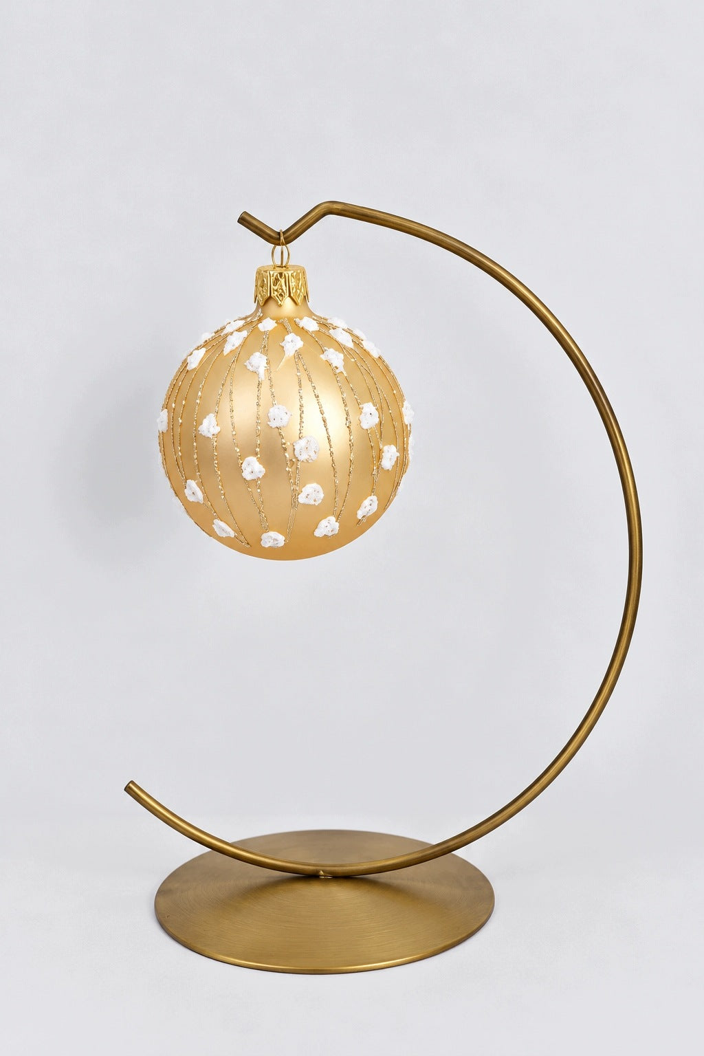 GLASS CHRISTMAS BALLS DECORATED GOLD 12 PIECES 6 CM RICHLY DECORATED Packaging status original