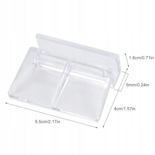 GLASS CLIPS AQUARIUM ACRYLIC HANDLE COVER 6 PCS acrylic steel Capacity 1 l