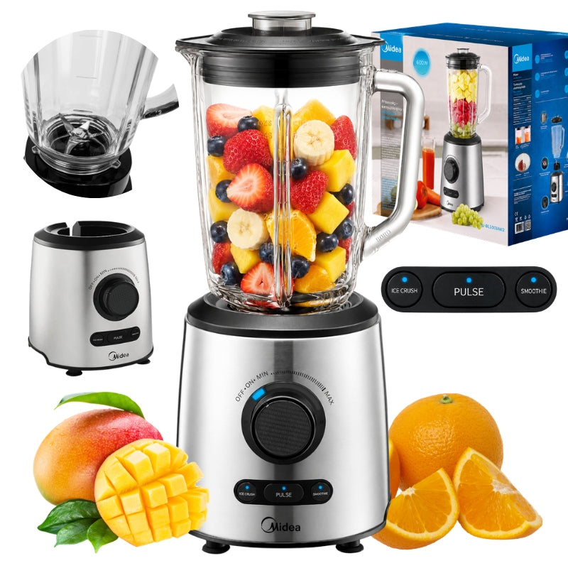 GLASS CUP BLENDER MIDEA 1.5L SPEED CONTROL 3 POWERFUL MODES