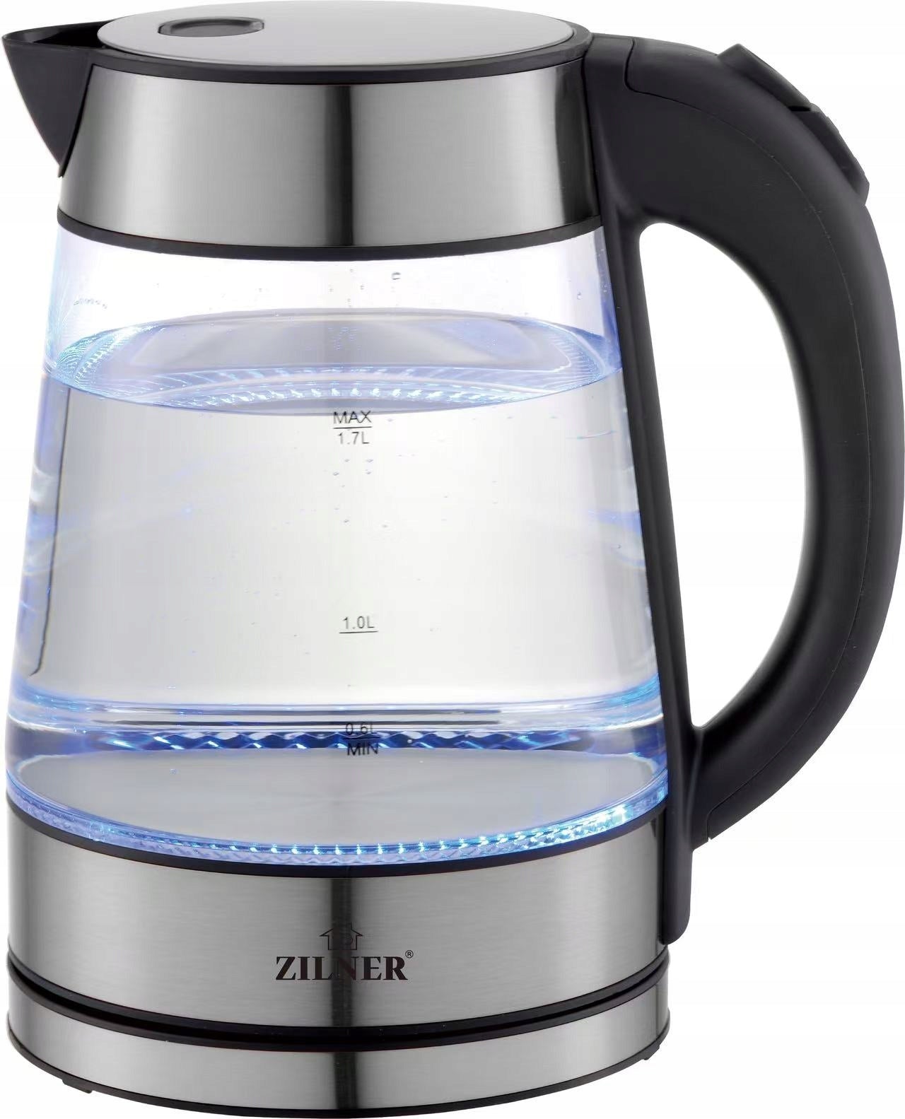 GLASS ELECTRIC KETTLE 1,7L WITH WIRELESS ROTARY 360° 1850-2200 W