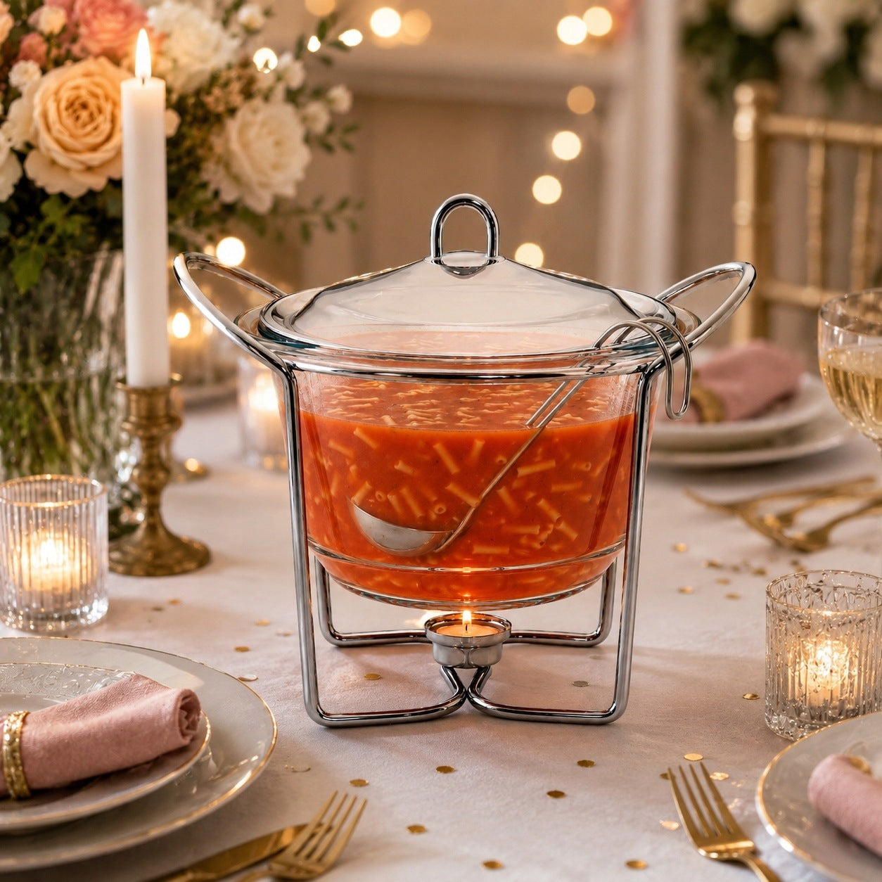 GLASS HEATER SOUP VASE HEAT-RESISTANT DISH WITH HEATER 4 L Manufacturer code 5643