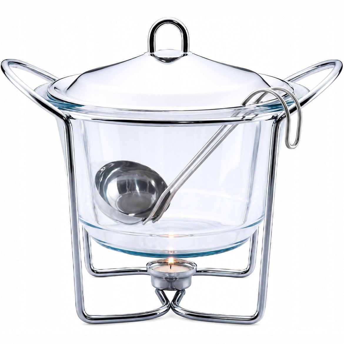 GLASS HEATER SOUP VASE HEAT-RESISTANT DISH WITH HEATER 4 L
