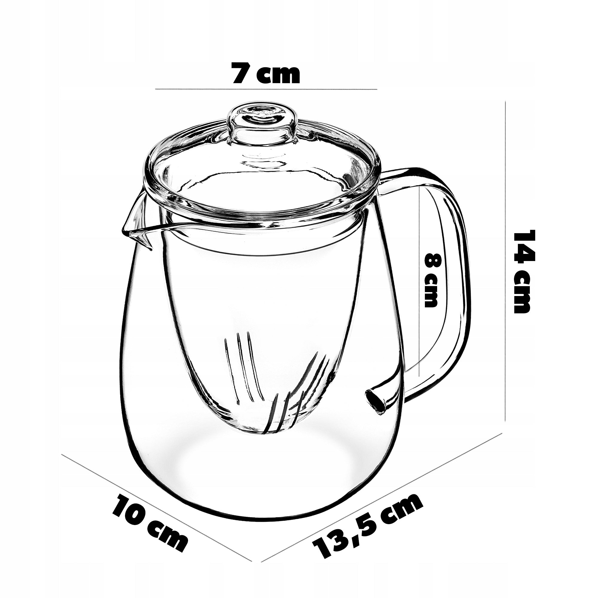 GLASS JUG FOR TEA 600ML CARTRIDGE WITH INFUSER HERBS 0,6 L Manufacturer code K8979