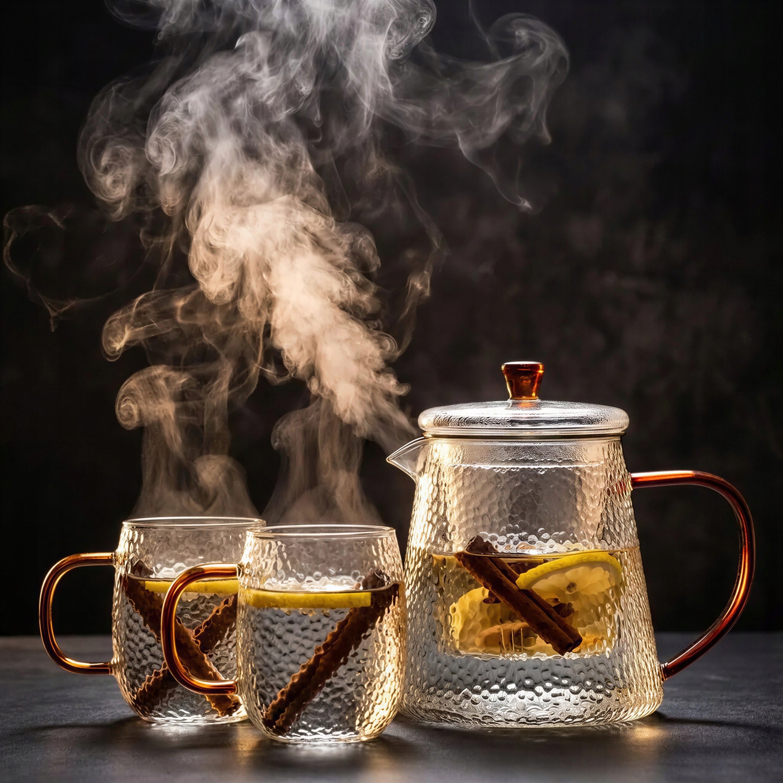 GLASS JUG INFUSER 1L FOR TEA WITH FILTER 2 CUPS EAR AMBER Packaging status original