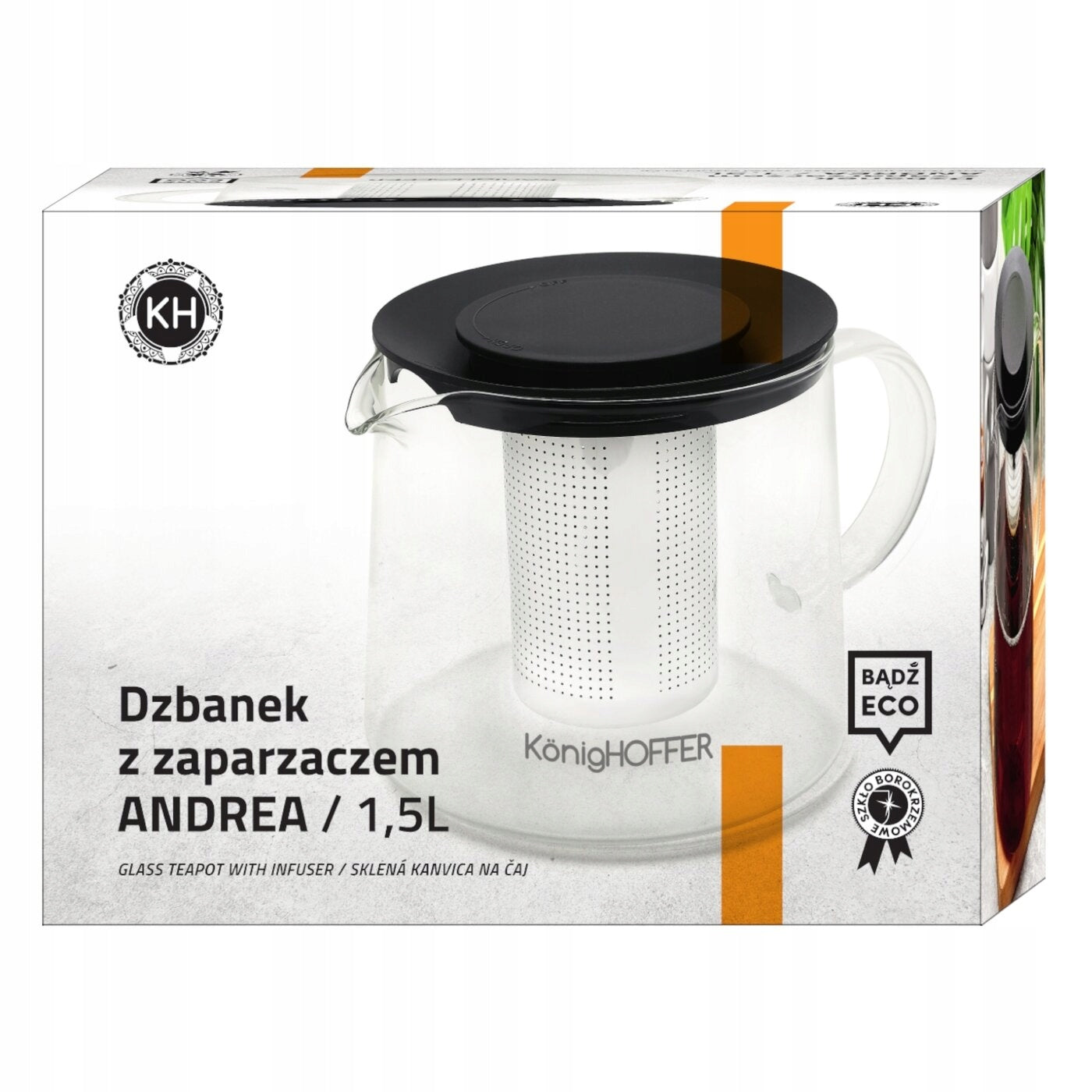 GLASS JUG WITH INFUSER KONIGHOFFER ANDREA 1,5 L Brand Konighoffer