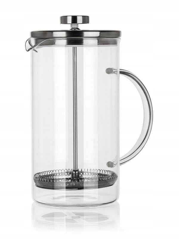 GLASS JUG WITH INFUSER strainer teapot kettle for herbs tea 1 L