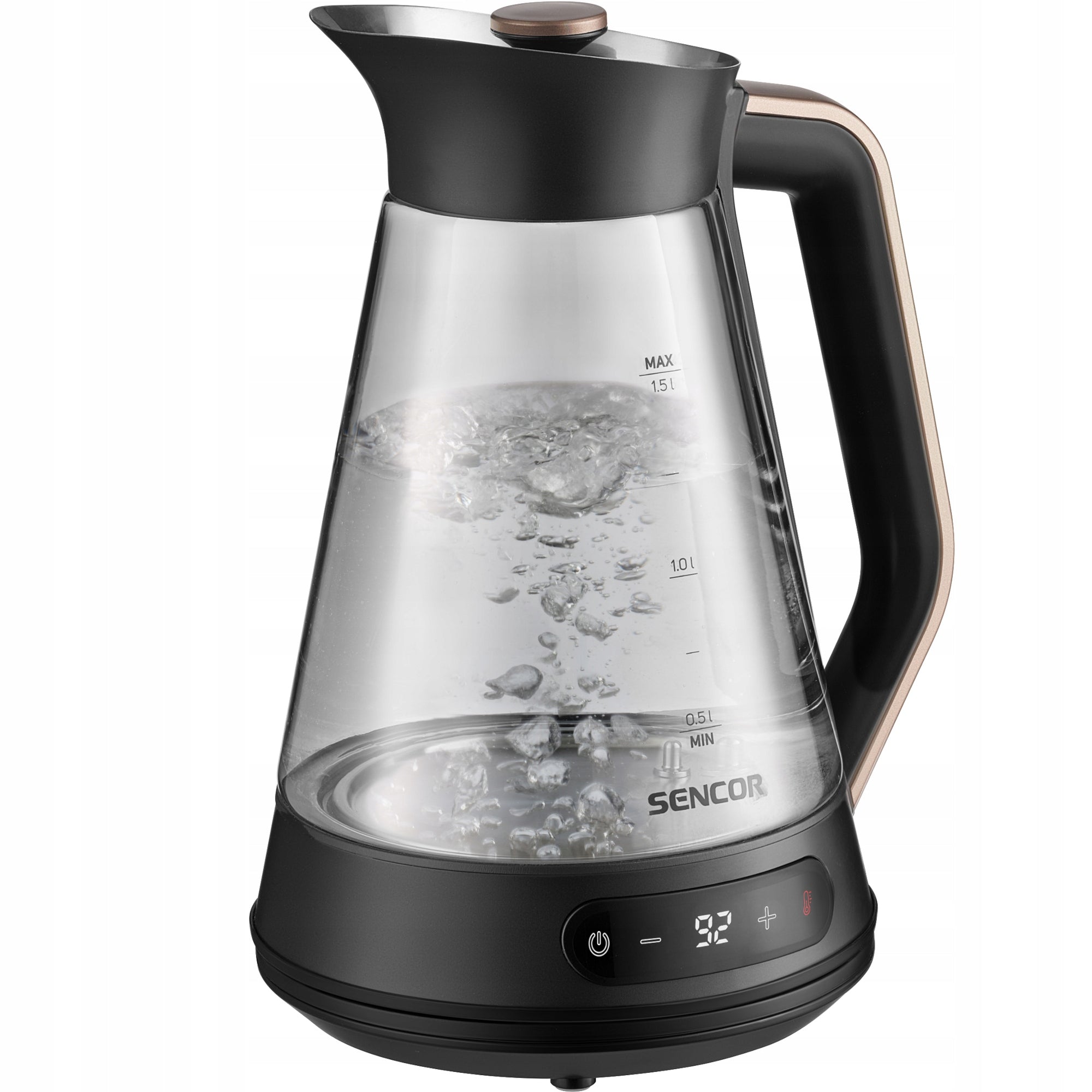 GLASS KETTLE WITH TEMPERATURE CONTROL 1.5L STRONG 2150W SENCOR SWK 1595BK