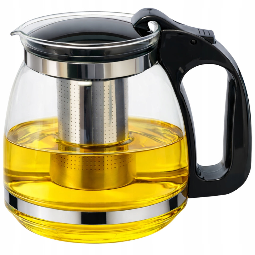 GLASS POT FOR TEA HERBS WITH INFUSER 1500 ML HEAT-RESISTANT INFUSIONS