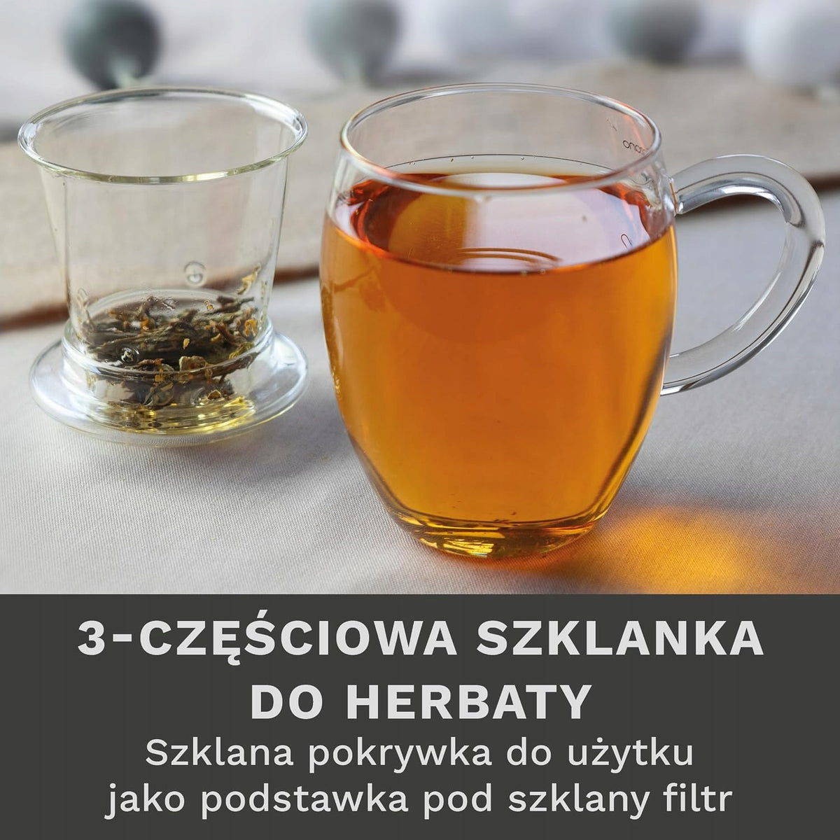 GLASS SET OF 2 PIECES 400 ML FILTER GLASS LID HOME OFFICE Manufacturer code 5908182814307