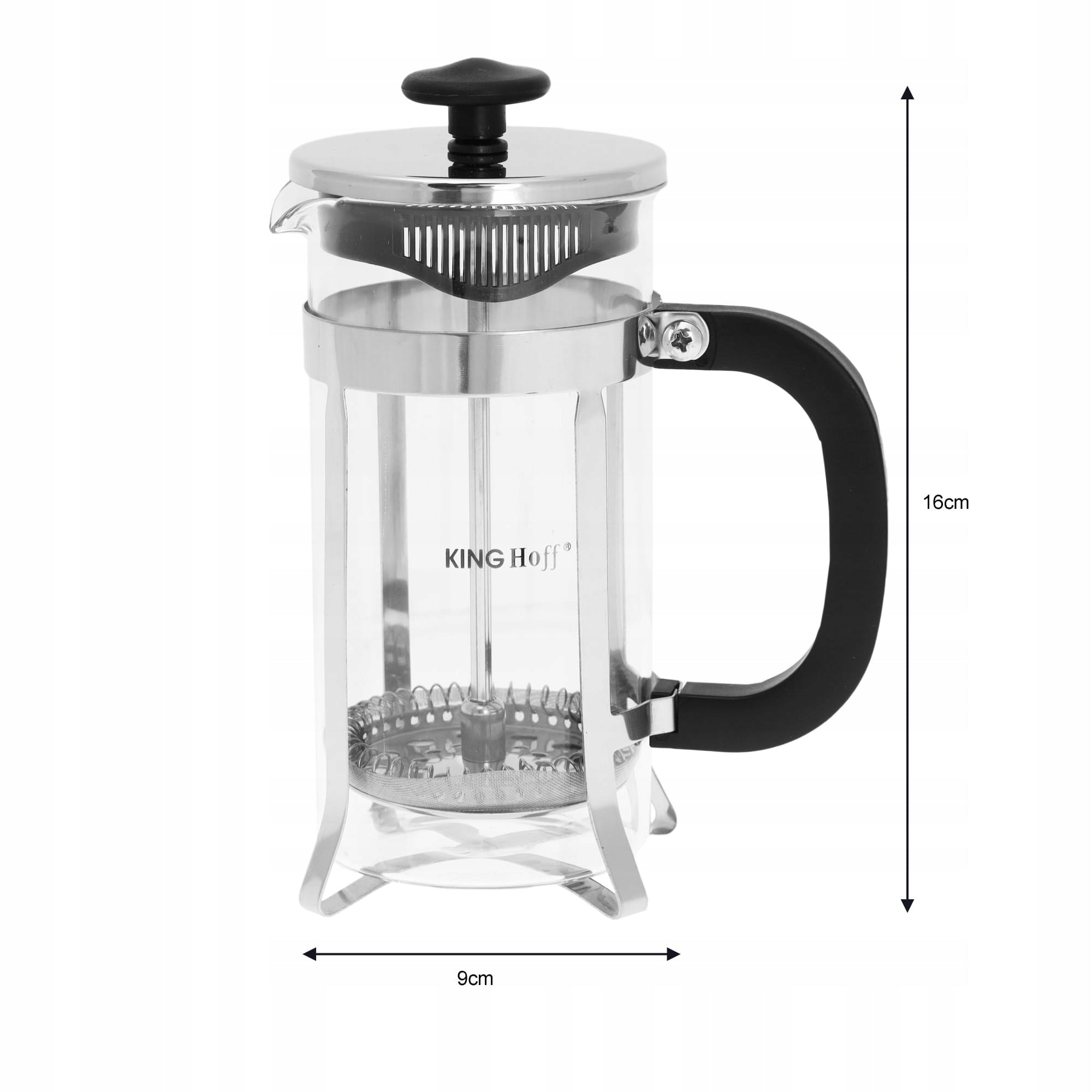 GLASS TEA INFUSER COFFEE HERBS GLASS FRENCH PRESS 0,35 L Brand Kinghoff