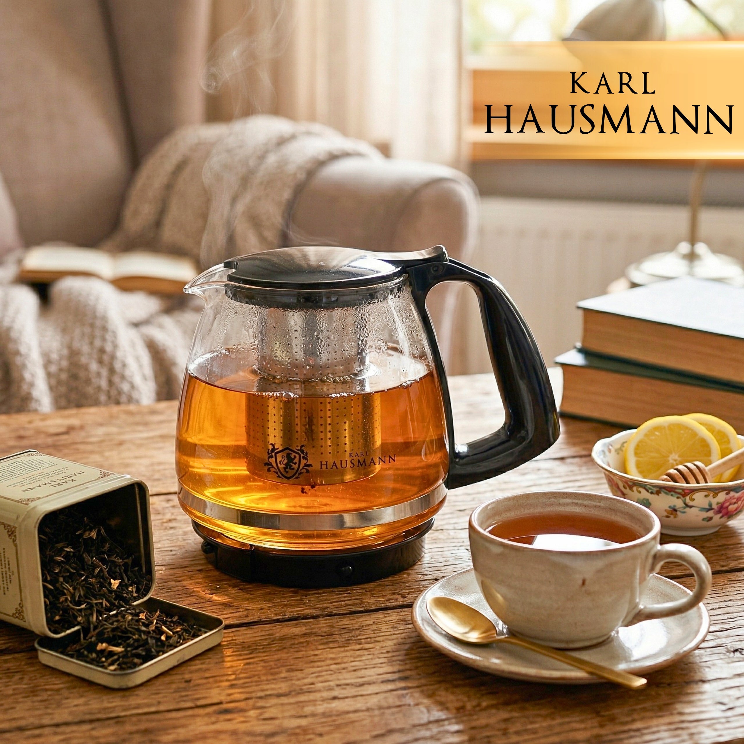 GLASS TEA POT FOR COFFEE HERBS WITH INFUSER 750ML HEAT-RESISTANT INFUSIONS Packaging status original