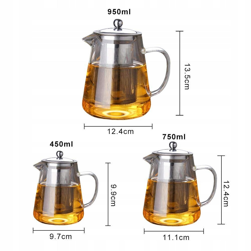 GLASS TEA POT WITH INFUSER FOR HERBS AND TEAPOT INFUSIONS 450ML Brand no brand