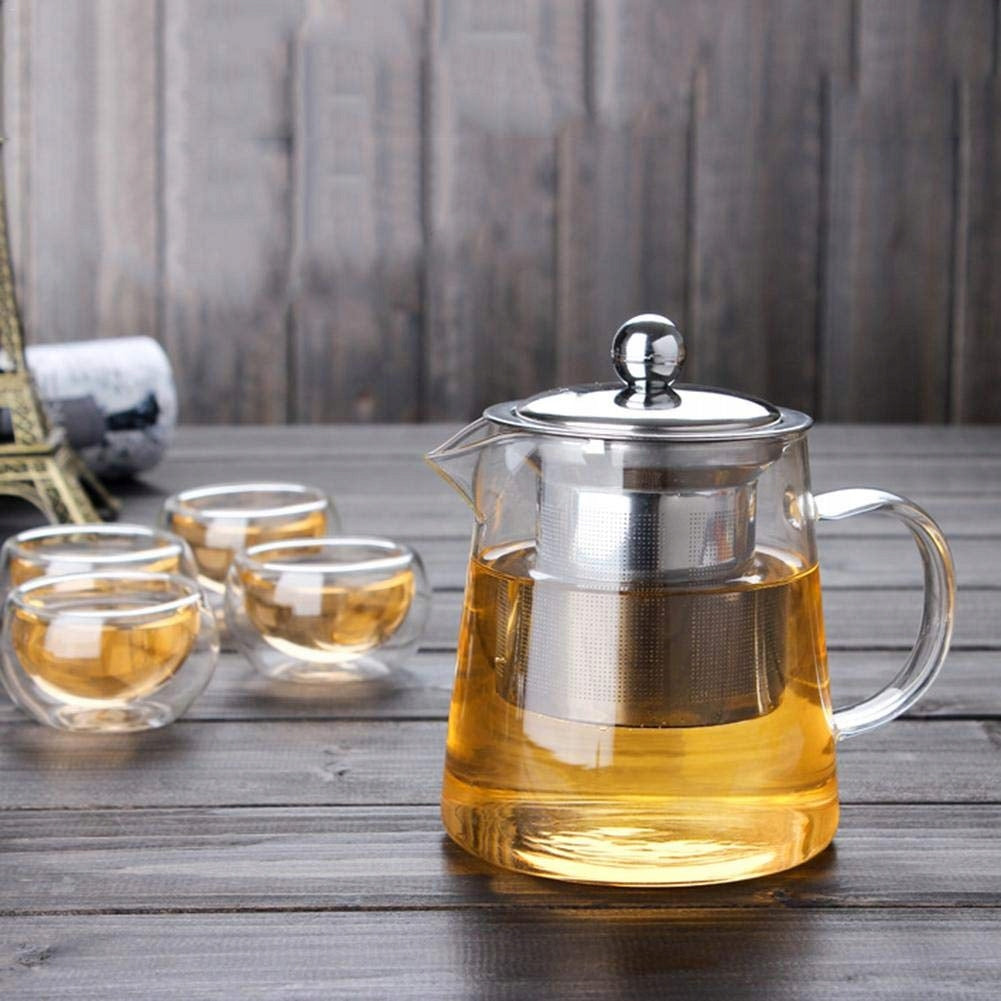 GLASS TEA POT WITH INFUSER FOR HERBS AND TEAPOT INFUSIONS 450ML Packaging status original