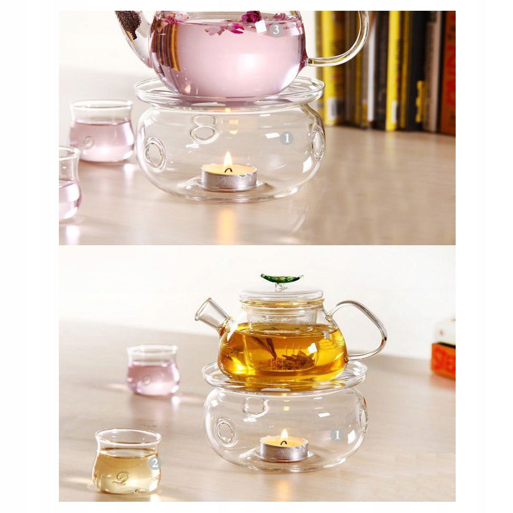 GLASS TEAPOT JUG WARMER FOR CANDLES 13*7 CM Packaging status original